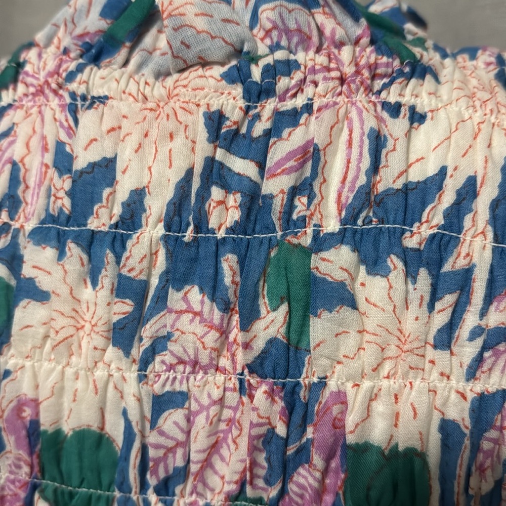 Oliphant brand Dress-XS-Floral-Sleeveless-Cotton-Maxi-Lined-Blue/Pink/Green-EUC - Picture 11 of 16